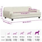 Zoonatie Hondenmand 90x53x30 cm fluweel crèmekleurig - Afbeelding 6