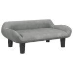 Zoonatie Hondenmand 70x40x24 cm fluweel lichtgrijs