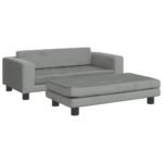 Zoonatie Hondenmand met verlengstuk 100x50x30 cm fluweel lichtgrijs