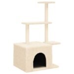 Zoonatie Kattenmeubel met sisal krabpalen 110 cm crèmekleurig