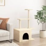 Zoonatie Kattenmeubel met sisal krabpalen 110 cm crèmekleurig - Afbeelding 2