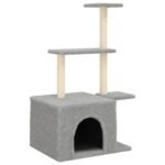 Zoonatie Kattenmeubel met sisal krabpalen 110 cm lichtgrijs