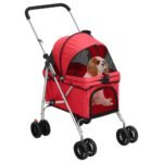 Zoonatie Hondenwagen inklapbaar 76x50x100 cm oxford stof rood