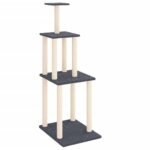 Zoonatie Kattenmeubel met sisal krabpalen 149 cm donkergrijs