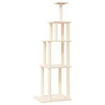 Zoonatie Kattenmeubel met sisal krabpalen 183 cm crèmekleurig
