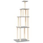 Zoonatie Kattenmeubel met sisal krabpalen 183 cm lichtgrijs
