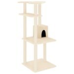 Zoonatie Kattenmeubel met sisal krabpalen 123 cm crèmekleurig