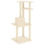 Zoonatie Kattenmeubel met sisal krabpalen 123 cm crèmekleurig - Afbeelding 4