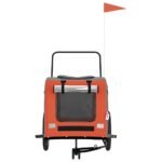 Hondenfietstrailer oxford stof en ijzer oranje en grijs - Image 3
