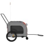 Hondenfietstrailer oxford stof en ijzer oranje en grijs - Image 5