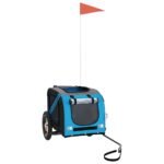 Hondenfietstrailer oxford stof en ijzer blauw en grijs - Afbeelding 2