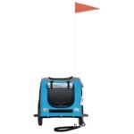 Hondenfietstrailer oxford stof en ijzer blauw en grijs - Afbeelding 3
