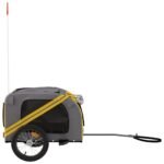 Hondenfietstrailer oxford stof en ijzer geel en grijs - Image 5