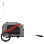 Hondenfietstrailer oxford stof en ijzer rood en grijs - Image 5