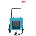 Hondenfietstrailer oxford stof en ijzer blauw en zwart - Image 4
