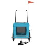 Hondenfietstrailer oxford stof en ijzer blauw en zwart - Image 4
