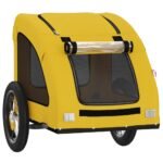 Hondenfietstrailer oxford stof en ijzer geel - Afbeelding 4