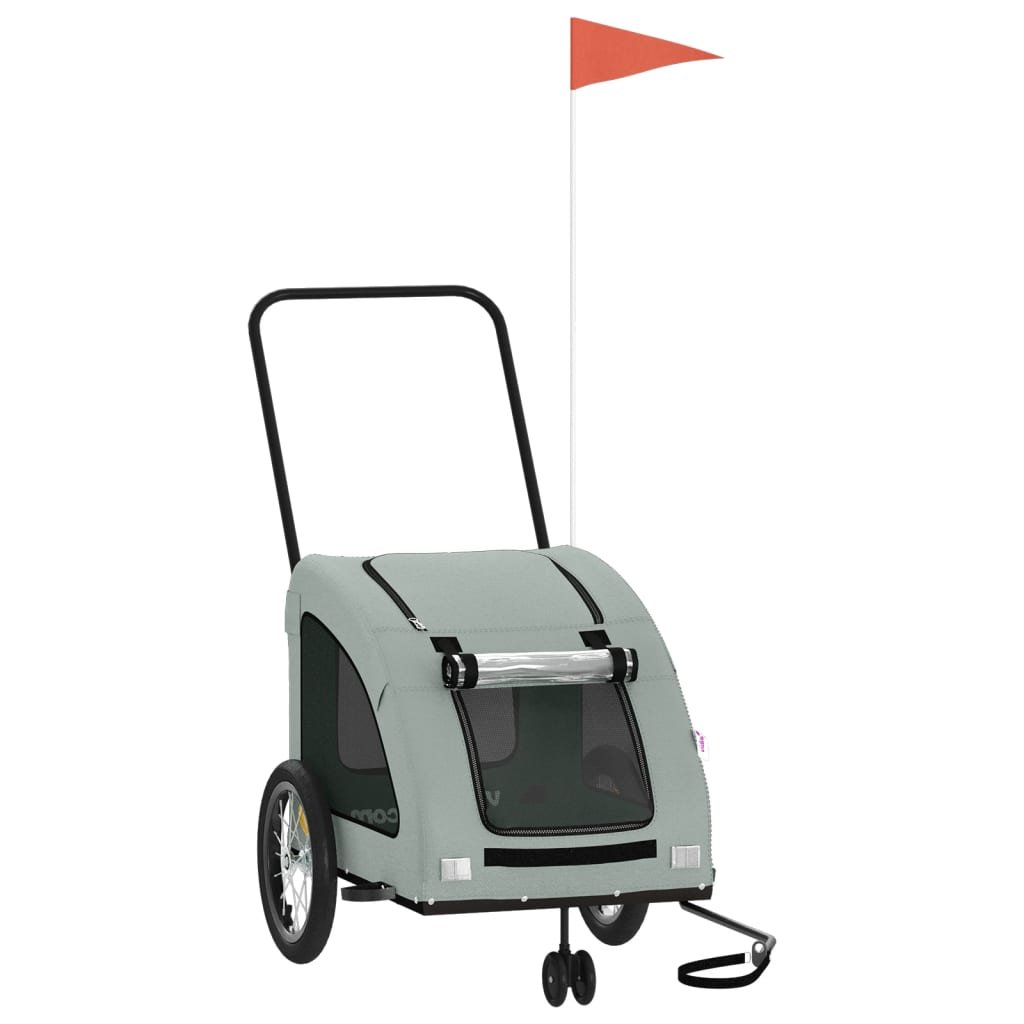 8720845770648_a_en_hd_1.jpg Hondenfietstrailer oxford stof en ijzer grijs - Image 1