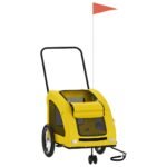 Hondenfietstrailer oxford stof en ijzer geel - Image 2