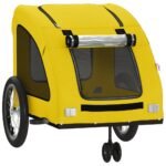 Hondenfietstrailer oxford stof en ijzer geel - Image 4