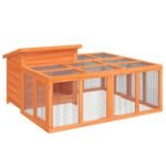Zoonatie Konijnenhok 144x123x67,5 cm massief grenenhout bruin