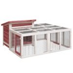 Zoonatie Konijnenhok 144x123x67,5 cm massief grenenhout mokkakleurig