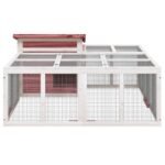 Zoonatie Konijnenhok 144x123x67,5 cm massief grenenhout mokkakleurig - Afbeelding 2