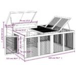 Zoonatie Konijnenhok 144x123x67,5 cm massief grenenhout mokkakleurig - Afbeelding 6