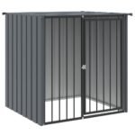 Zoonatie Hondenhok met dak 110x103x109 cm gegalvaniseerd staal zwart