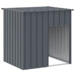 Zoonatie Hondenhok met dak 110x103x109 cm gegalvaniseerd staal antraciet
