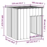 Zoonatie Hondenhok met dak 110x103x109 cm gegalvaniseerd staal antraciet - Afbeelding 4