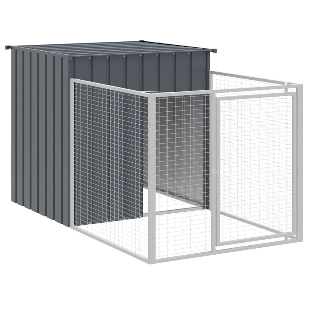 8720845903862_a_en_hd_1.jpg Zoonatie Hondenhok met dak 110x201x110 cm gegalvaniseerd staal antraciet - Afbeelding 1