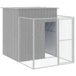 Zoonatie Hondenhok met ren 165x251x181 cm gegalvaniseerd staal grijs