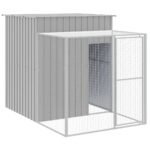 Zoonatie Kippenhok met ren 165x251x181 cm gegalvaniseerd staal grijs