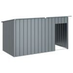 Zoonatie Hondenhok met dak 196x91x110 cm verzinkt staal antracietkleurig